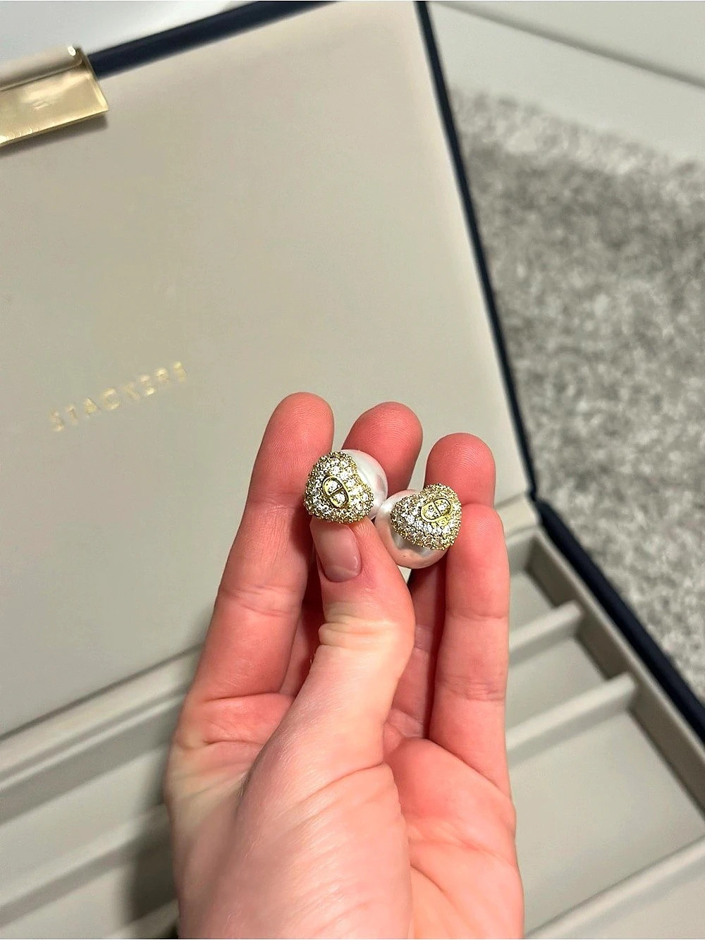 CD Gold Tone Stud Earrings Never used